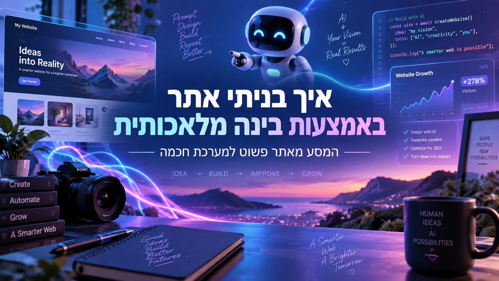 איך בניתי אתר שלם באמצעות בינה מלאכותית